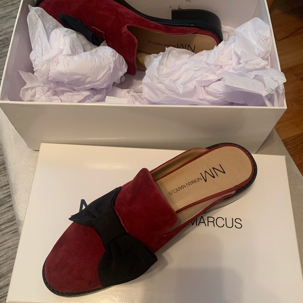 Neiman Marcus suede loafer/mule